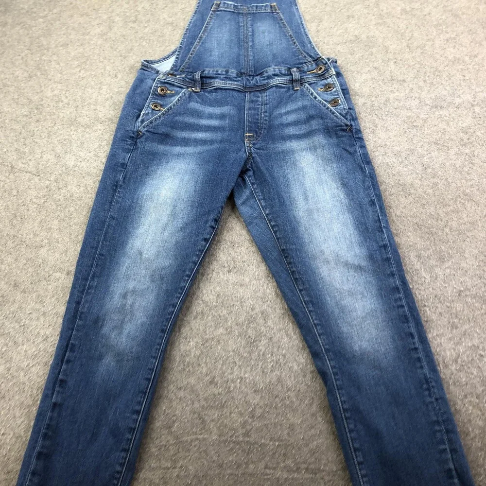 Lucky Brand Overalls Womens XS Blue Denim Slim Fit Adjustable Straps One Piece - Picture 3 of 10